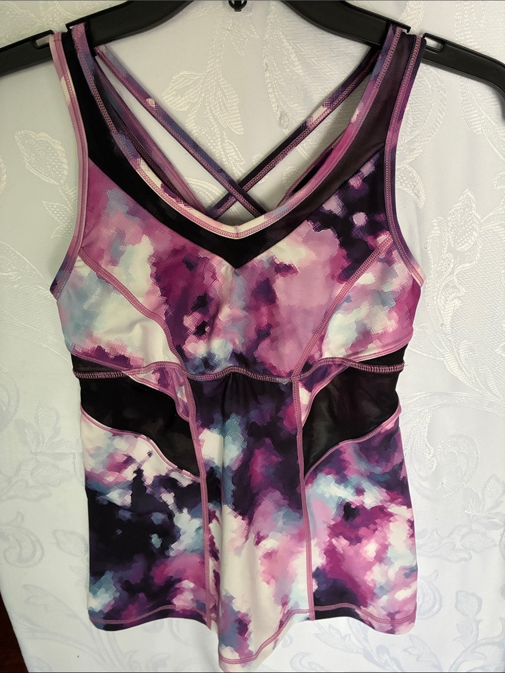 lululemon athletica Purple & Black Multi-Print Strappy Sports Tank
